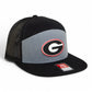 Georgia Bulldogs Power G 3D Snapback Seven-Panel Flat Bill Trucker Hat- Heather Grey/ Black