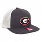 Georgia Bulldogs Power G 3D Wool Blend Flat Bill Hat- Heather Charcoal/ White