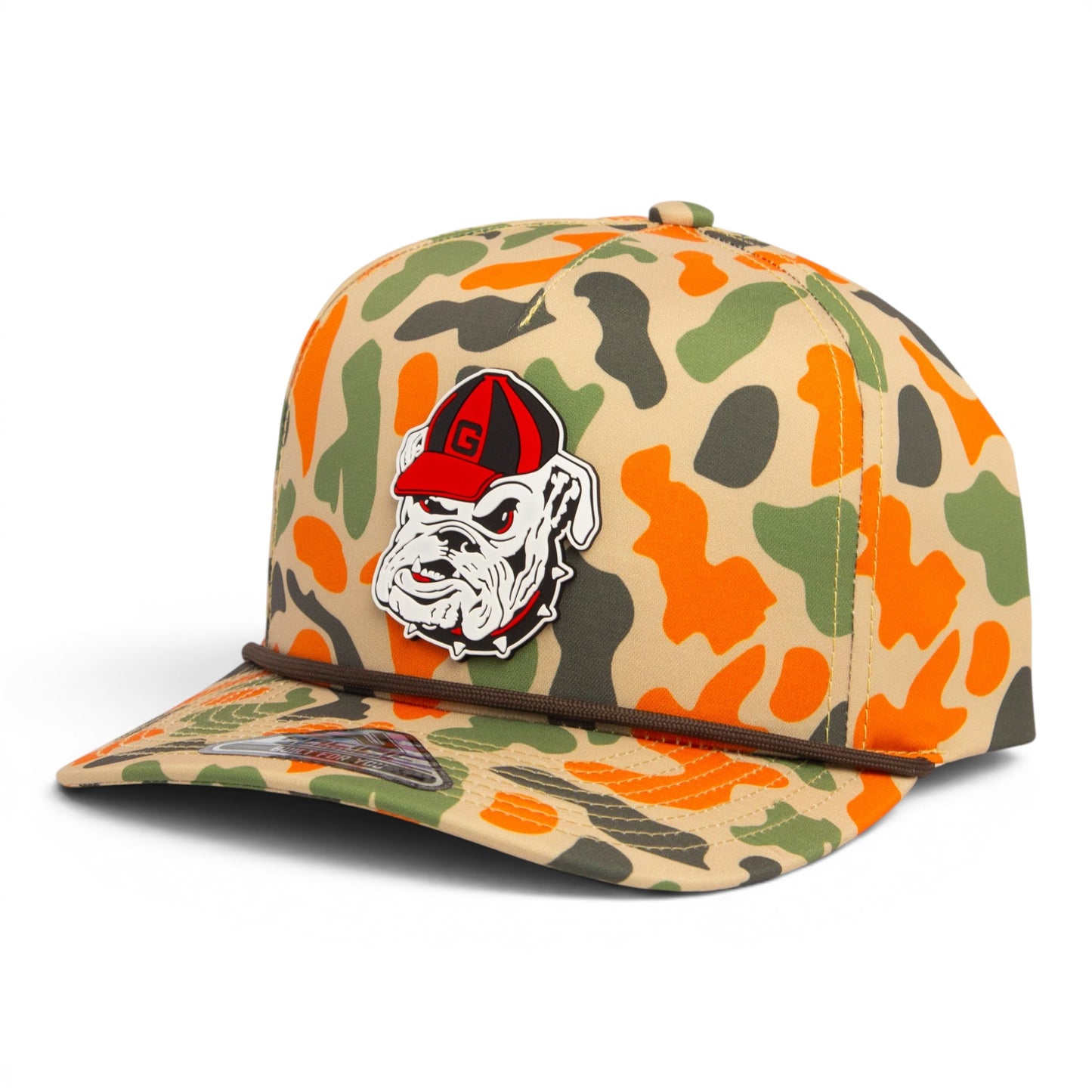 Georgia Bulldogs Retro UGA 3D Duck Camo Rope Hat- Blaze Camo