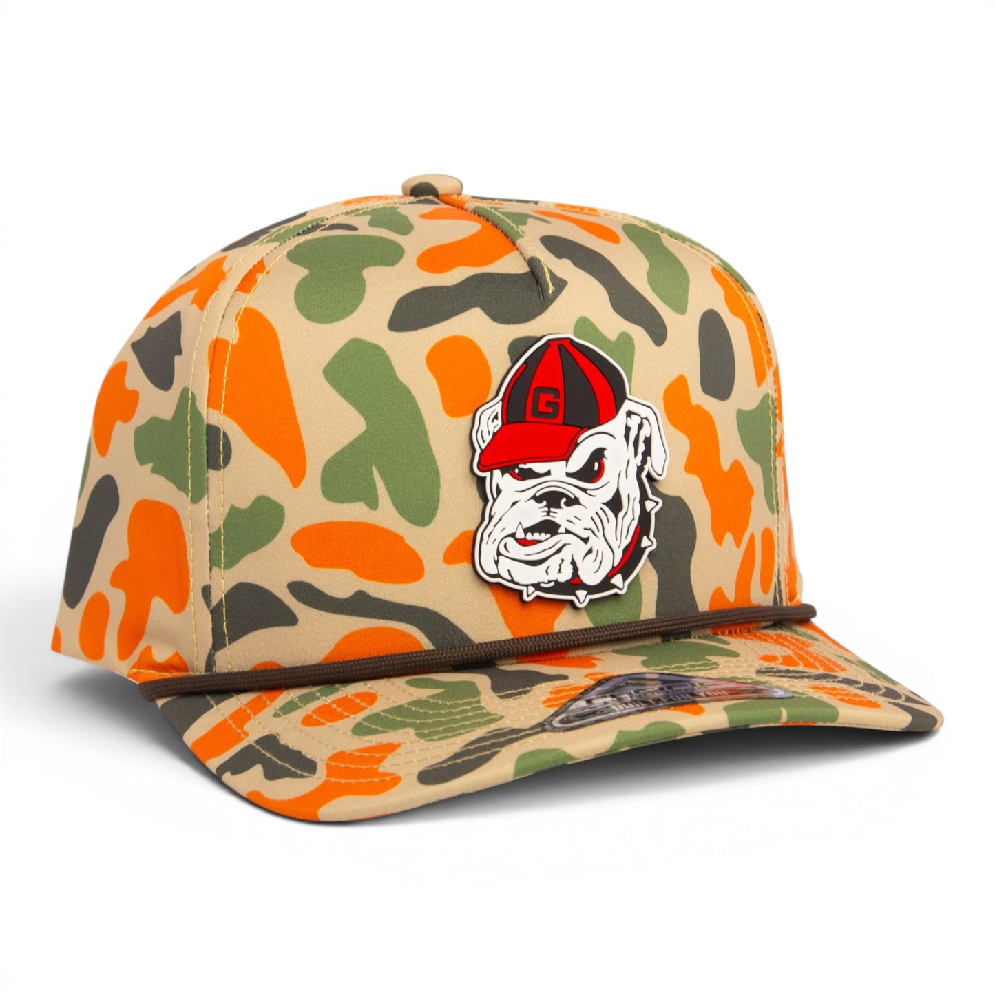 Georgia Bulldogs Retro UGA 3D Duck Camo Rope Hat- Blaze Camo