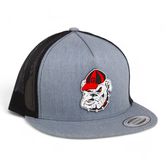 Georgia Bulldogs Retro UGA 3D YP Snapback Flat Bill Trucker Hat- Heather Grey/ Black