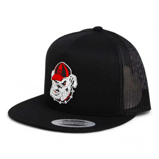 Georgia Bulldogs Retro UGA 3D YP Snapback Flat Bill Trucker Hat- Black