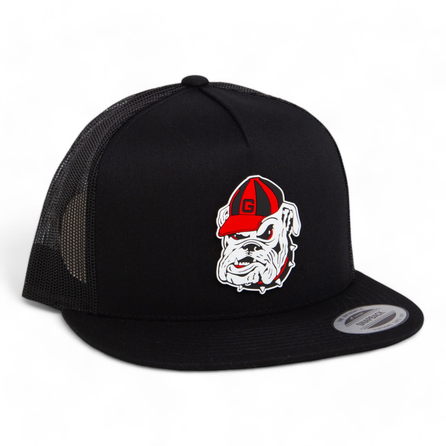 Georgia Bulldogs Retro UGA 3D YP Snapback Flat Bill Trucker Hat- Black