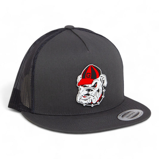 Georgia Bulldogs Retro UGA 3D YP Snapback Flat Bill Trucker Hat- Charcoal/ Black