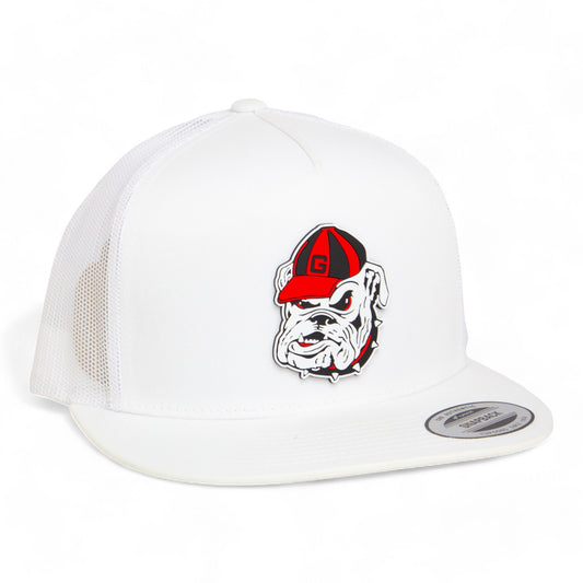 Georgia Bulldogs Retro UGA 3D YP Snapback Flat Bill Trucker Hat- White