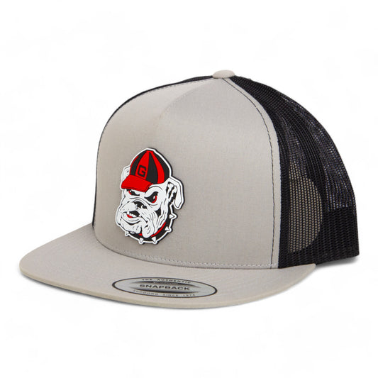 Georgia Bulldogs Retro UGA 3D YP Snapback Flat Bill Trucker Hat- Silver/ Black