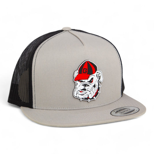 Georgia Bulldogs Retro UGA 3D YP Snapback Flat Bill Trucker Hat- Silver/ Black