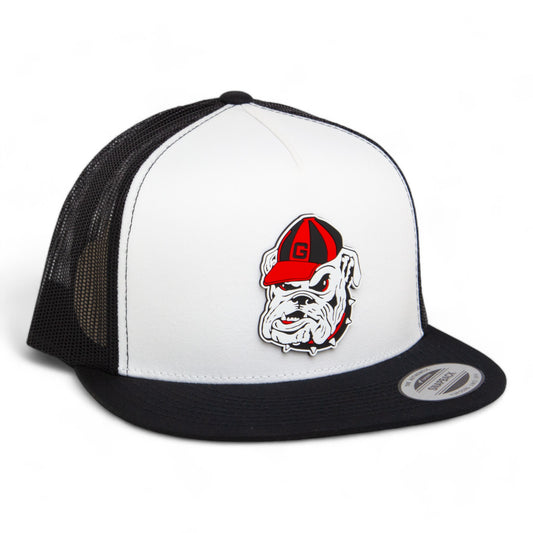 Georgia Bulldogs Retro UGA 3D YP Snapback Flat Bill Trucker Hat- White/ Black