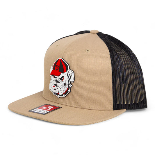 Georgia Bulldogs Retro UGA 3D Wool Blend Flat Bill Hat- Tan/ Black