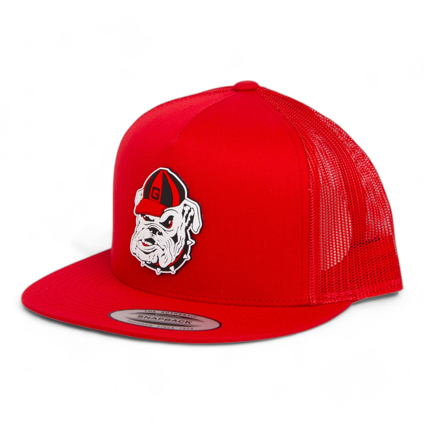 Georgia Bulldogs Retro UGA 3D YP Snapback Flat Bill Trucker Hat- Red