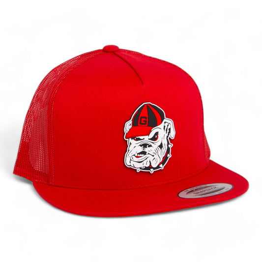 Georgia Bulldogs Retro UGA 3D YP Snapback Flat Bill Trucker Hat- Red