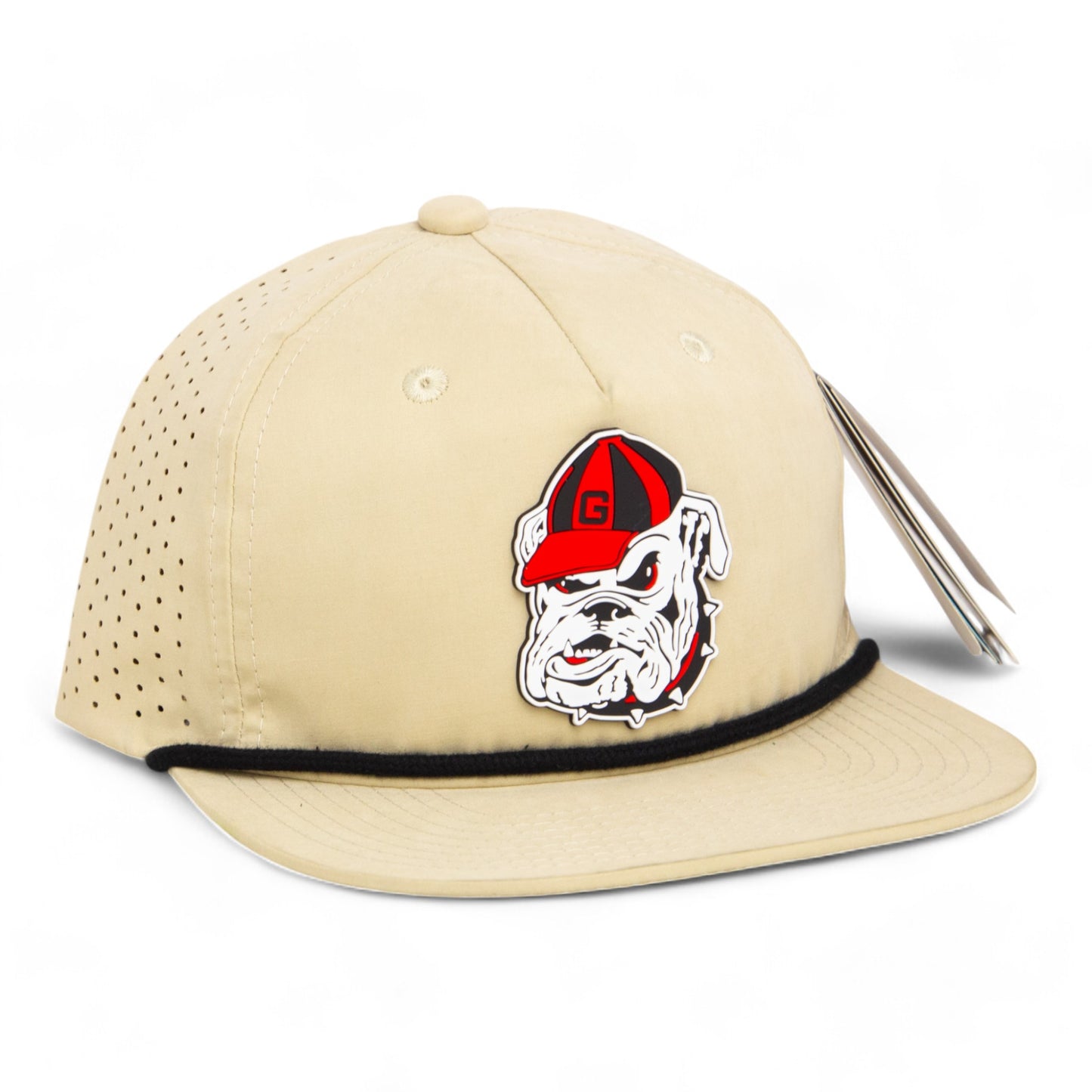 Georgia Bulldogs Retro UGA 3D Perforated Rope Hat- Birch/ Black