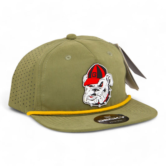 Georgia Bulldogs Retro UGA 3D Perforated Rope Hat- Loden/ Amber