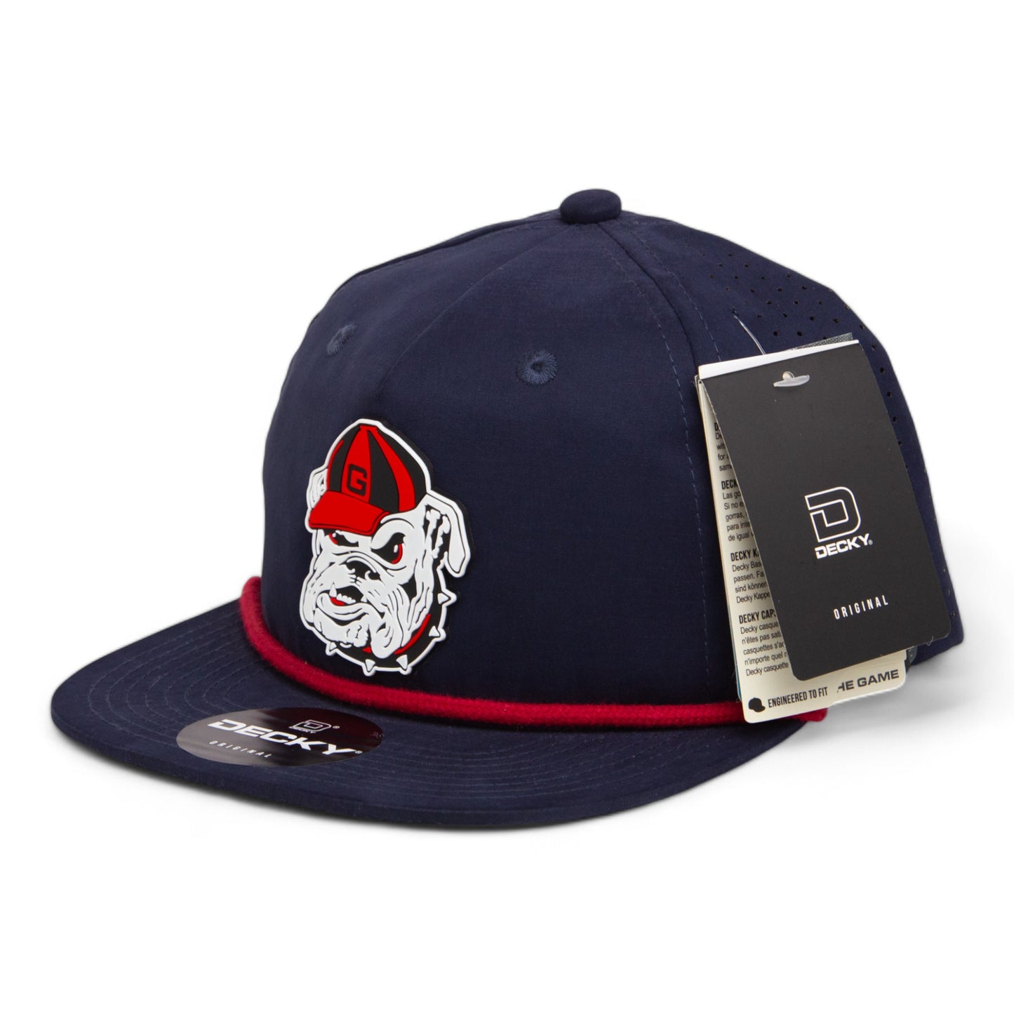 Georgia Bulldogs Retro UGA 3D Perforated Rope Hat- Navy/ Red