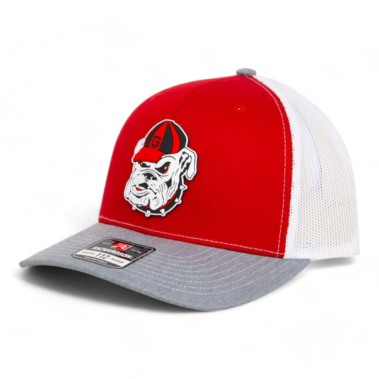 Georgia Bulldogs Retro UGA 3D Snapback Trucker Hat- Red/ White/ Heather Grey