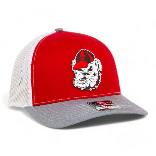 Georgia Bulldogs Retro UGA 3D Snapback Trucker Hat- Red/ White/ Heather Grey