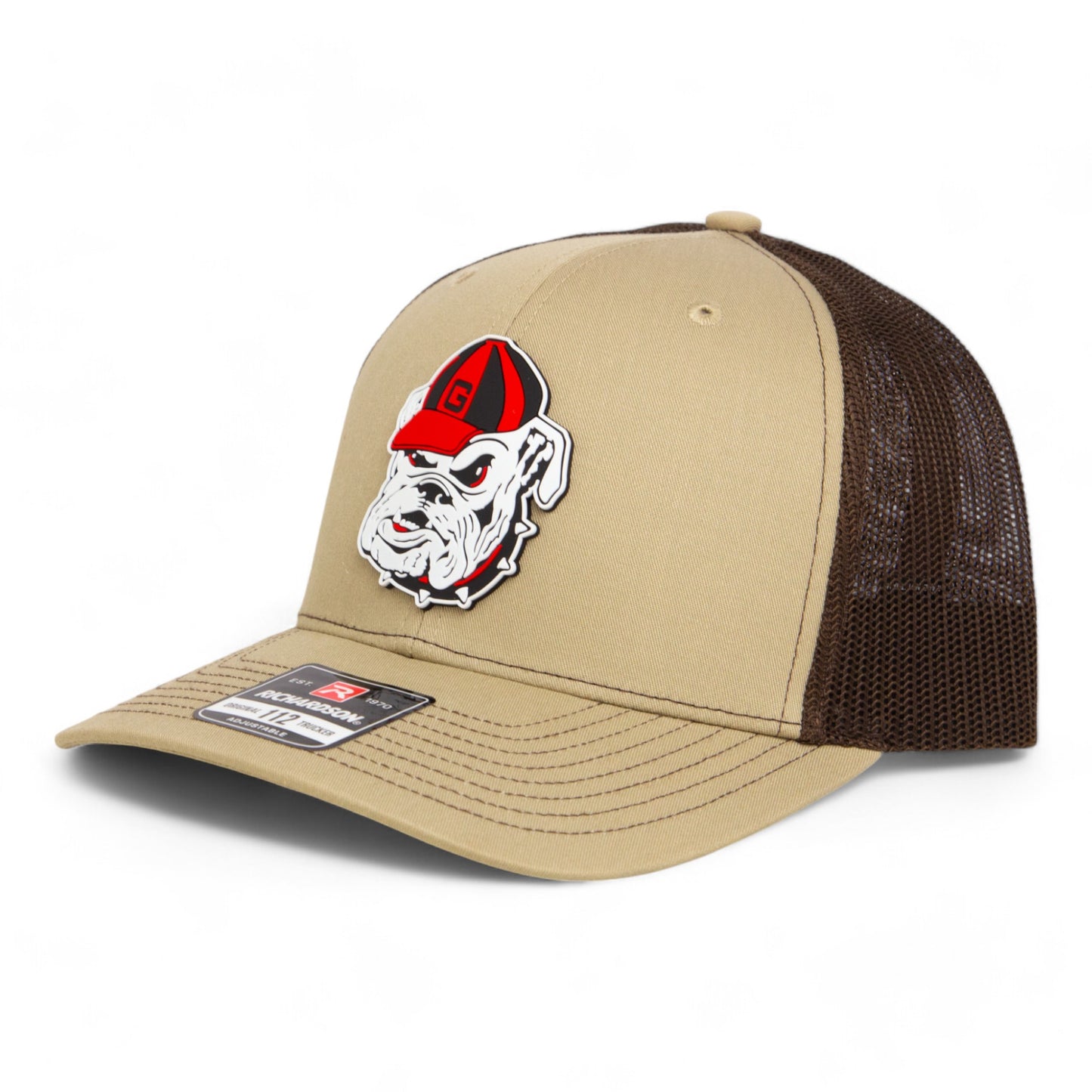 Georgia Bulldogs Retro UGA 3D Snapback Trucker Hat- Tan/ Coffee