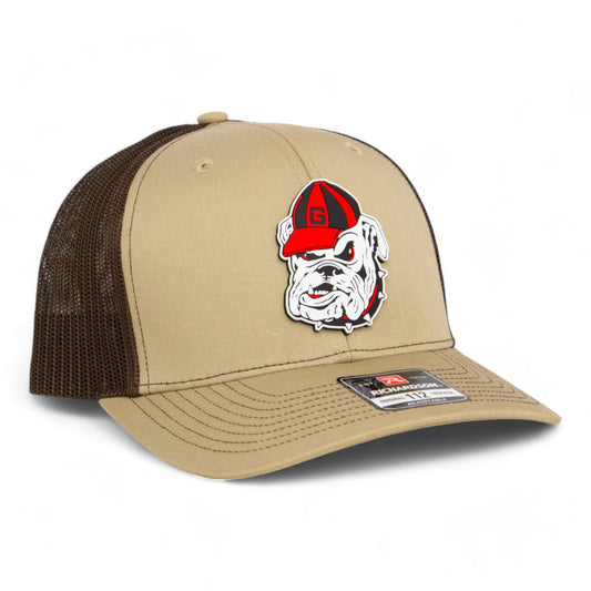 Georgia Bulldogs Retro UGA 3D Snapback Trucker Hat- Tan/ Coffee