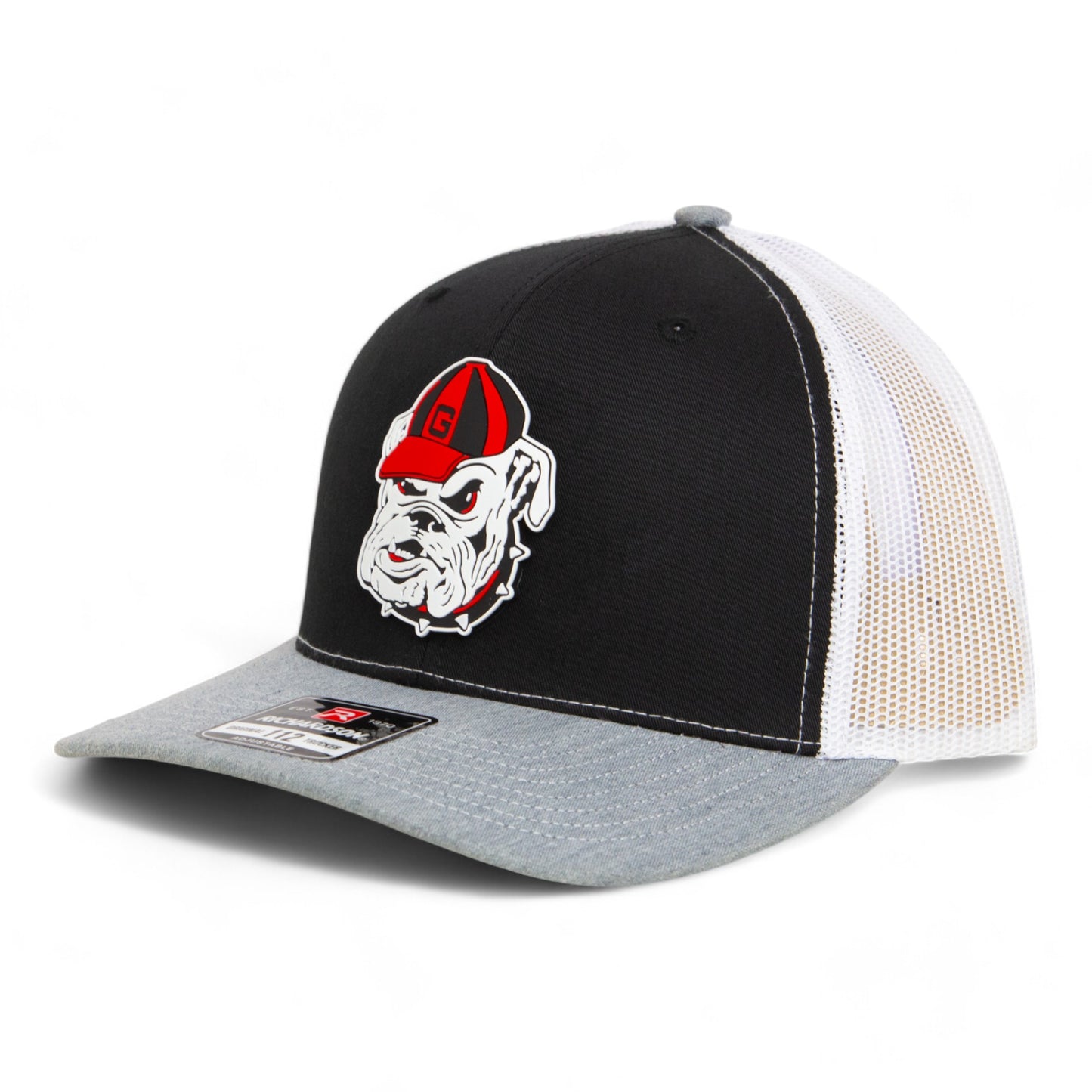 Georgia Bulldogs Retro UGA 3D Snapback Trucker Hat- Black/ White/ Heather Grey