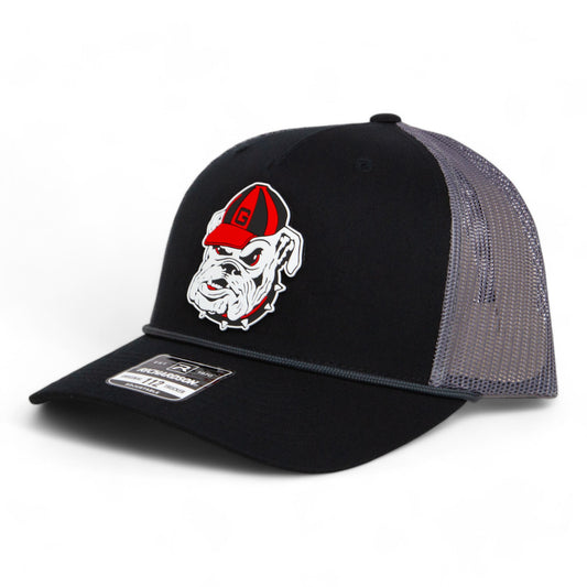 Georgia Bulldogs Retro UGA 3D Snapback Trucker Rope Hat- Black/ Charcoal