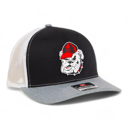 Georgia Bulldogs Retro UGA 3D Snapback Trucker Hat- Black/ White/ Heather Grey