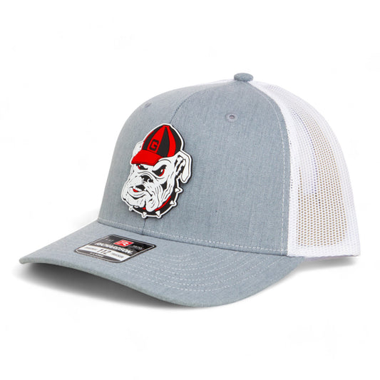 Georgia Bulldogs Retro UGA 3D Snapback Trucker Hat- Heather Grey/ White