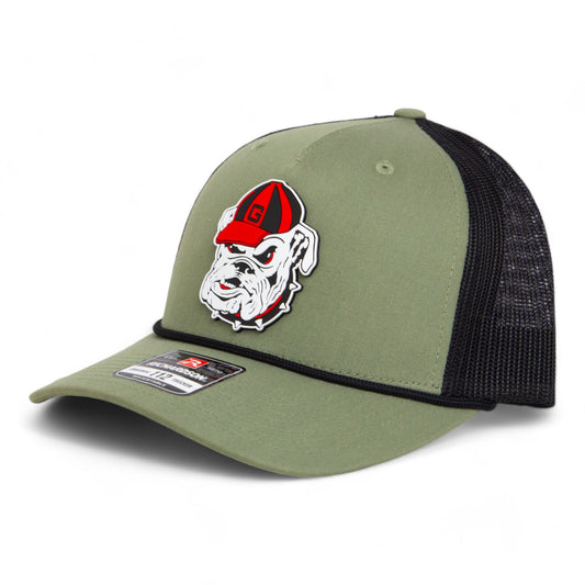 Georgia Bulldogs Retro UGA 3D Snapback Trucker Rope Hat- Loden/ Black