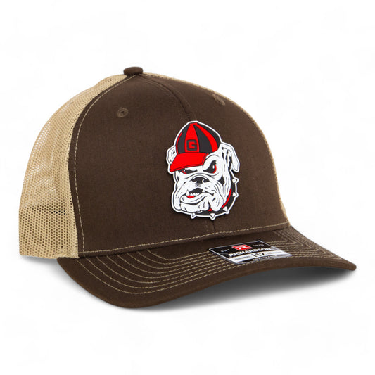 Georgia Bulldogs Retro UGA 3D Snapback Trucker Hat- Brown/ Tan