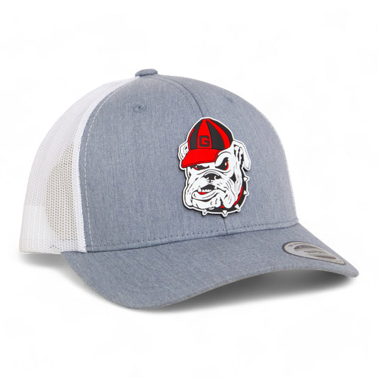 Georgia Bulldogs Retro UGA 3D YP Snapback Trucker Hat- Heather Grey/ White