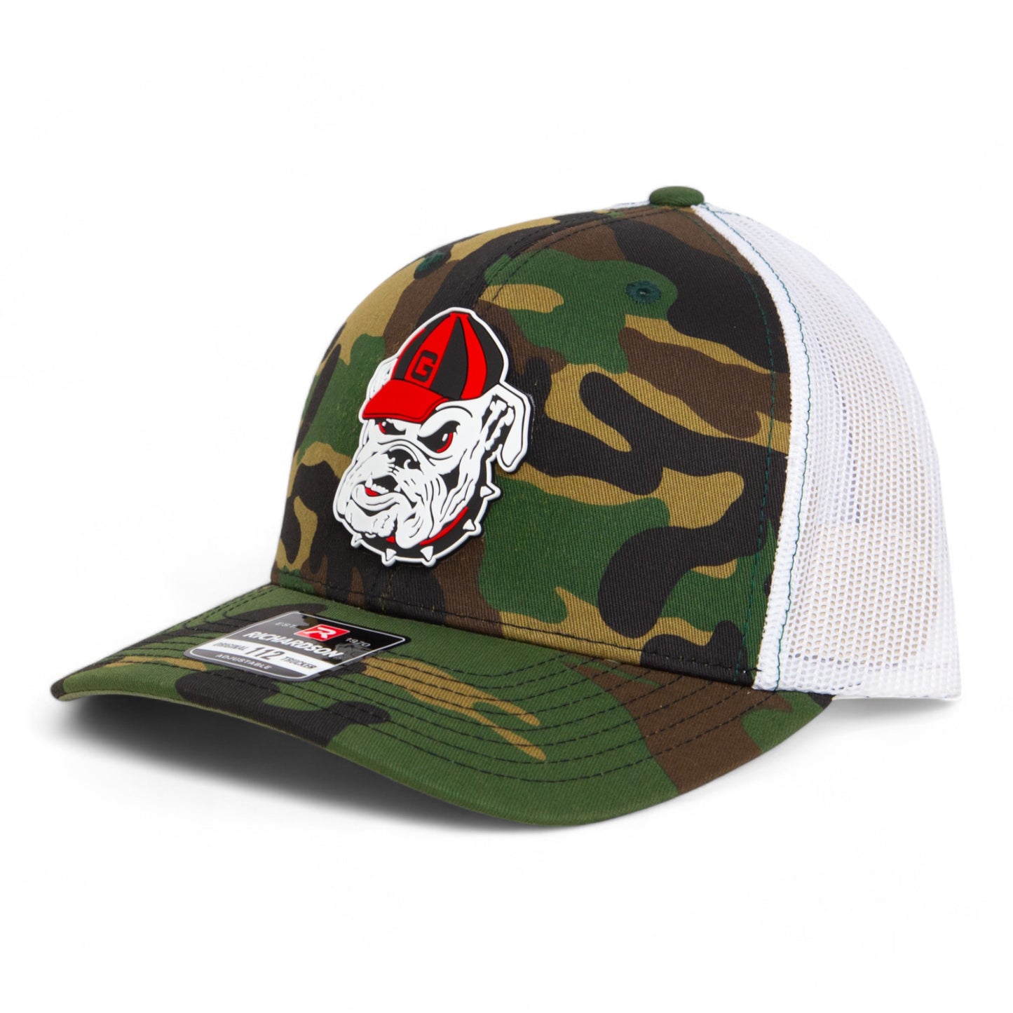 Georgia Bulldogs Retro UGA 3D Snapback Trucker Hat- Army Camo/ White