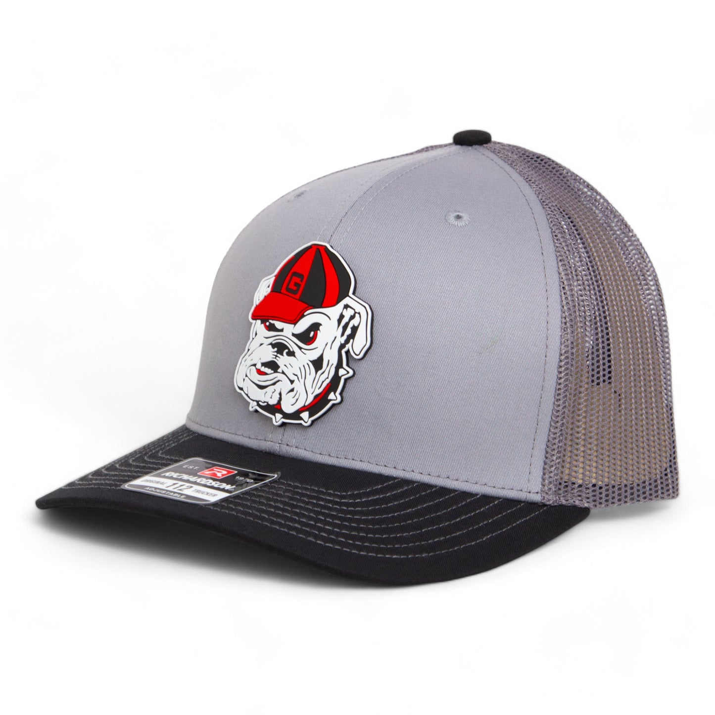 Georgia Bulldogs Retro UGA 3D Snapback Trucker Hat- Grey/ Charcoal/ Black