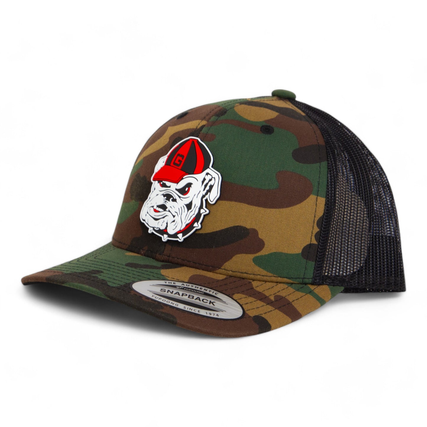 Georgia Bulldogs Retro UGA 3D YP Snapback Trucker Hat- Army Camo/ Black