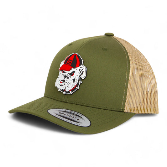 Georgia Bulldogs Retro UGA 3D YP Snapback Trucker Hat- Moss/ Tan