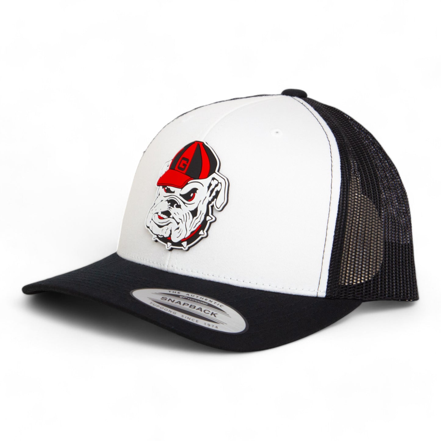 Georgia Bulldogs Retro UGA 3D YP Snapback Trucker Hat- White/ Black