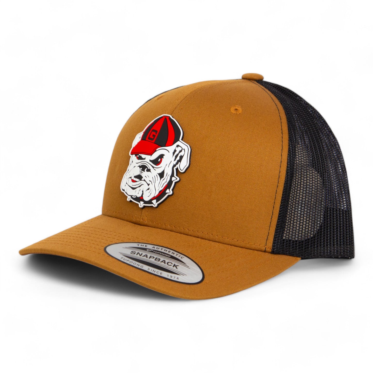 Georgia Bulldogs Retro UGA 3D YP Snapback Trucker Hat- Caramel/ Black