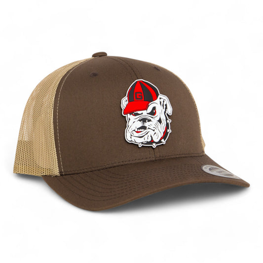 Georgia Bulldogs Retro UGA 3D YP Snapback Trucker Hat- Brown/ Tan