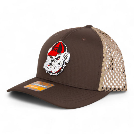 Georgia Bulldogs Retro UGA 3D Snapback Tilikum Trucker Hat- Brown/ Tan