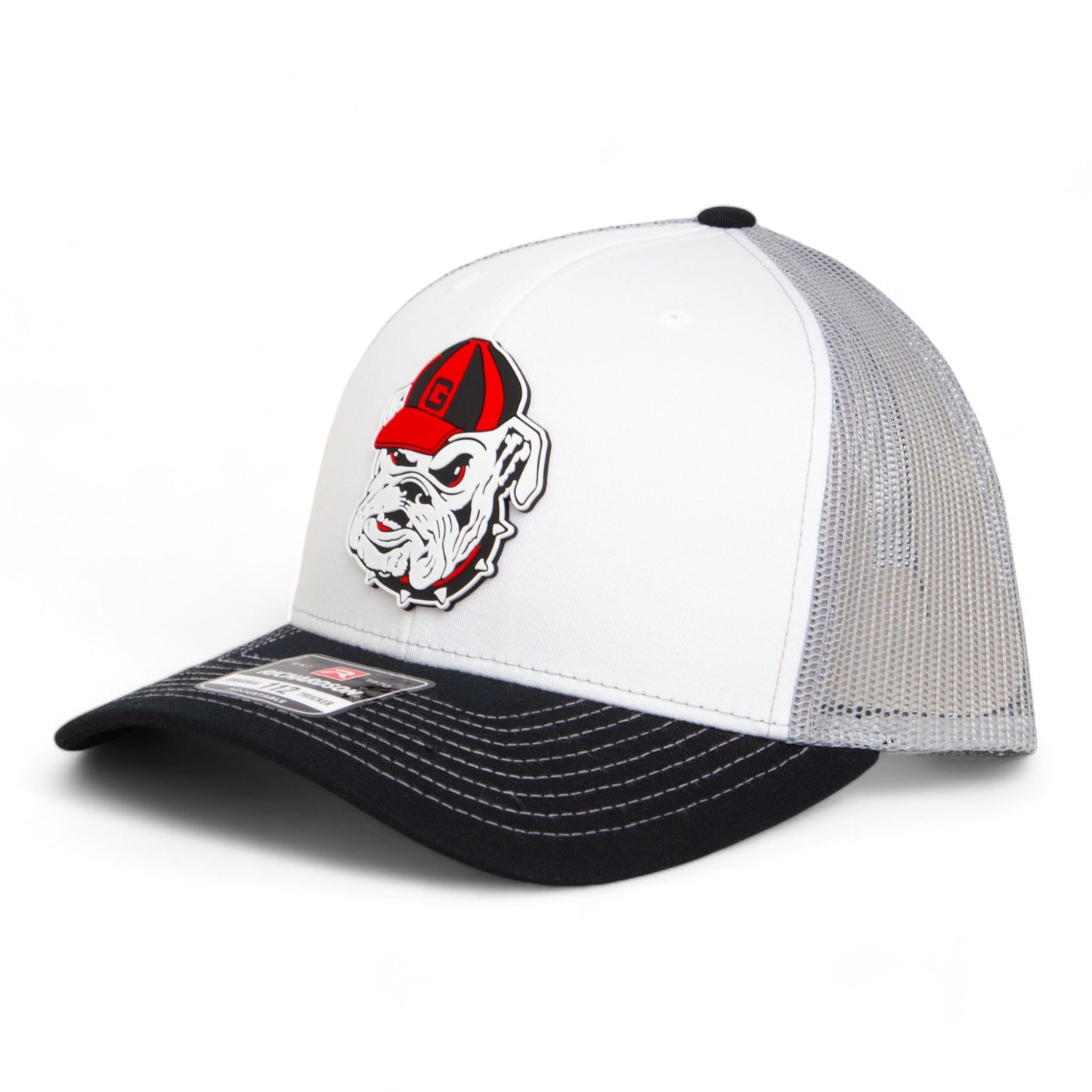 Georgia Bulldogs Retro UGA 3D Snapback Trucker Hat- White/ Silver/ Black