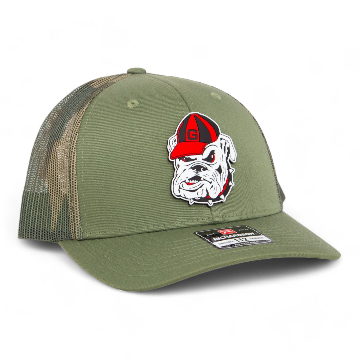 Georgia Bulldogs Retro UGA 3D Snapback Trucker Hat- Loden/ Green Camo