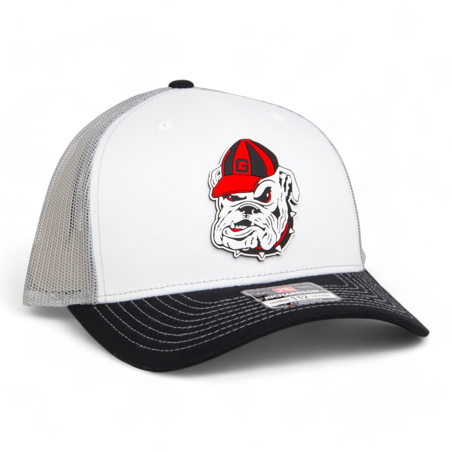 Georgia Bulldogs Retro UGA 3D Snapback Trucker Hat- White/ Silver/ Black