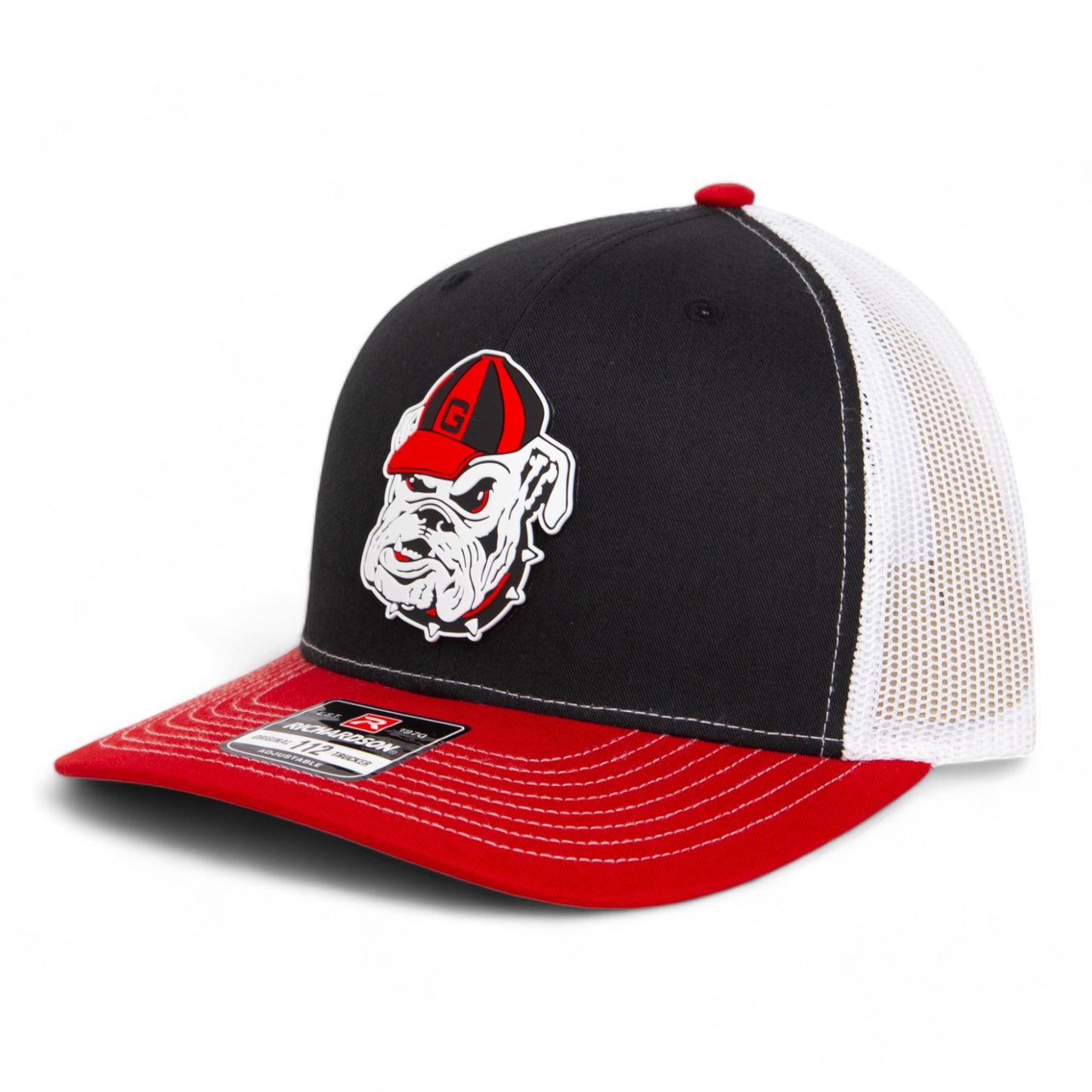 Georgia Bulldogs Retro UGA 3D Snapback Trucker Hat- Black/ White/ Red