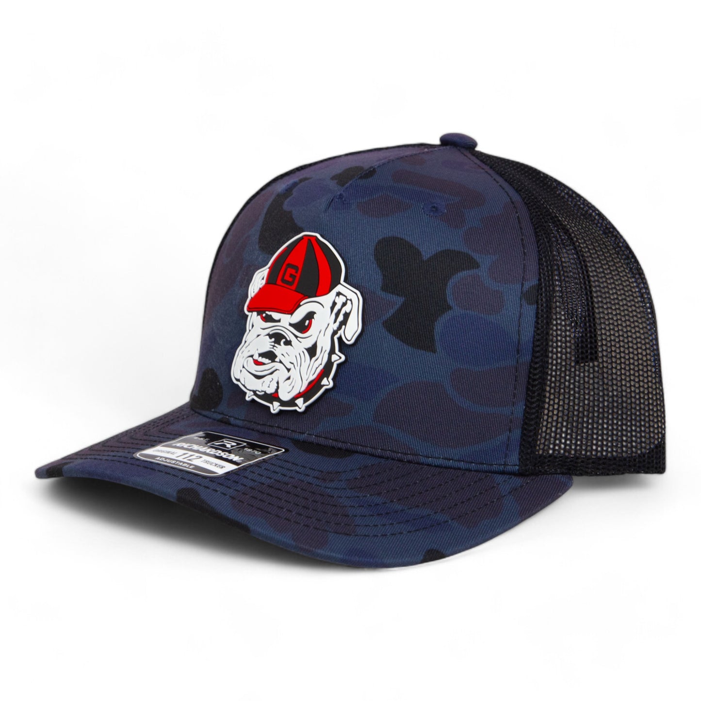 Georgia Bulldogs Retro UGA 3D Snapback Trucker Hat- Admiral Duck Camo/ Black