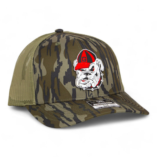 Georgia Bulldogs Retro UGA 3D Snapback Trucker Hat- Mossy Oak Bottomland/ Loden