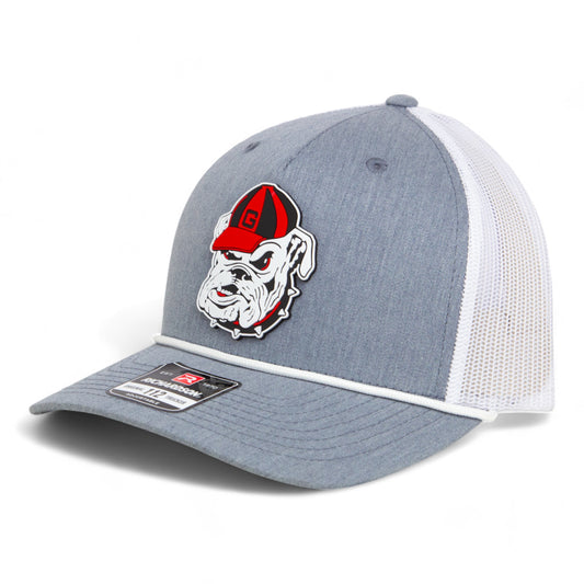 Georgia Bulldogs Retro UGA 3D Snapback Trucker Rope Hat- Heather Grey/ White