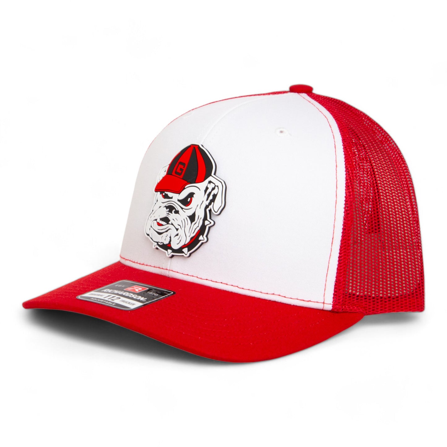 Georgia Bulldogs Retro UGA 3D Snapback Trucker Hat- White/ Red