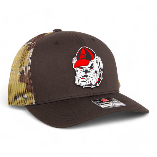 Georgia Bulldogs Retro UGA 3D Snapback Trucker Hat- Brown/ Desert Camo