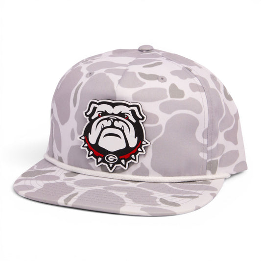 Georgia Bulldogs UGA 3D Umpqua Rope Hat- Blizzard Duck Camo/ White