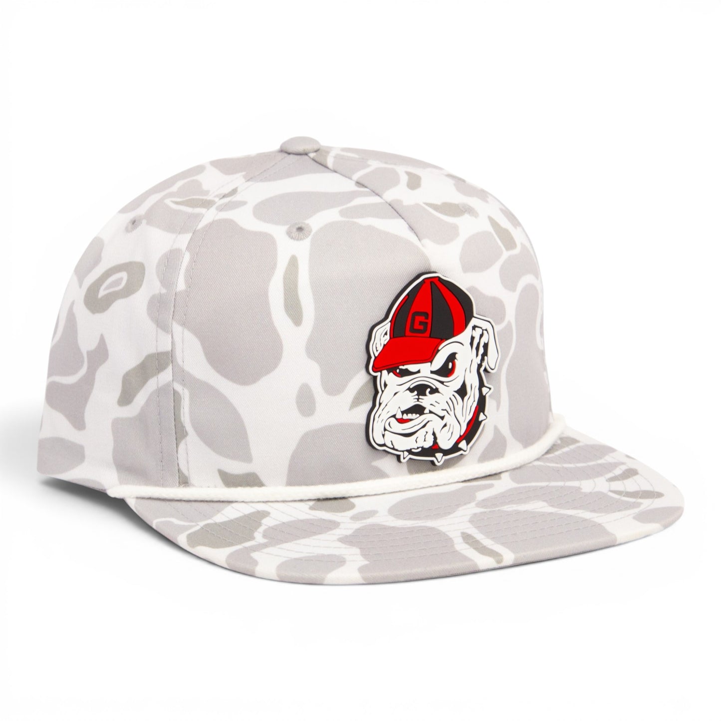 Georgia Bulldogs Retro UGA 3D Umpqua Rope Hat- Blizzard Duck Camo/ White