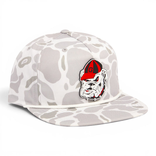 Georgia Bulldogs Retro UGA 3D Umpqua Rope Hat- Blizzard Duck Camo/ White