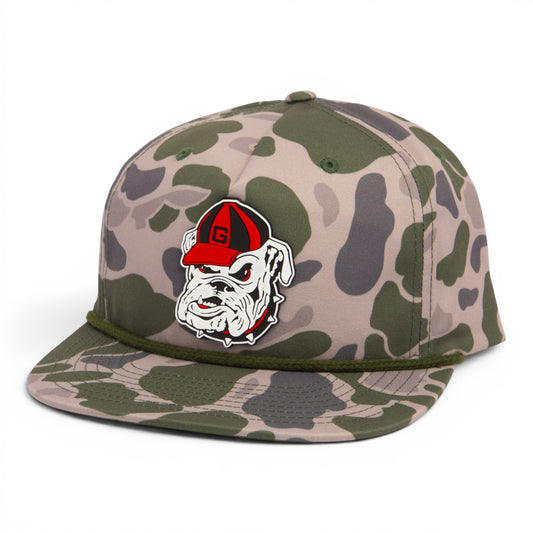Georgia Bulldogs Retro UGA 3D Umpqua Rope Hat- Marsh Duck Camo/ Olive Green